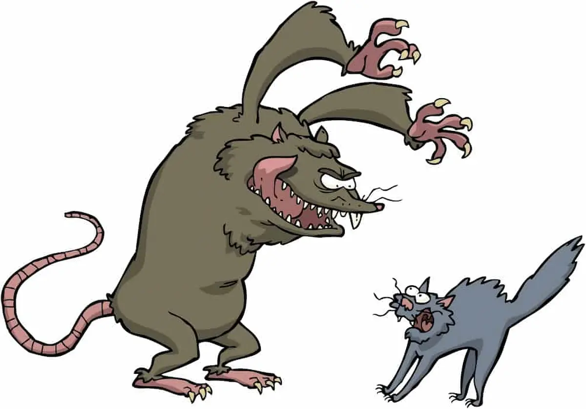 Cartoon rat and cat character