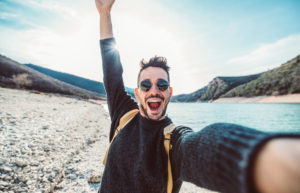instagram flies Happy,Handsome,Man,Takes,A,Selfie,Portrait,At,Vacation,Outdoor.