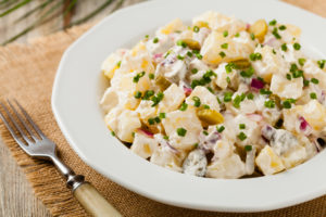 4th potato salad Traditional,German,Potato,Salad,With,Cucumber,,Onion,And,Mayonnaise.