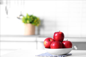 attraction produce Bowl,Of,Fresh,Red,Apples,On,Kitchen,Counter.,Space,For