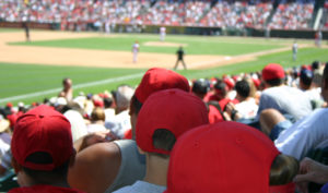 baseball cover A,Large,Crowd,Watching,A,Baseball,Game.