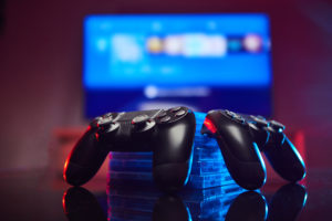 what if gifts spiders Game,Controller,,Videogame,Joystick,Or,Gamepad,On,A,Table.,Close