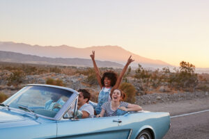 what if road trip cover Group,Of,Friends,On,Road,Trip,Driving,Classic,Convertible,Car