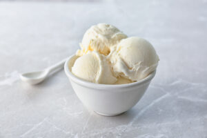 ice cream vanilla Bowl,With,Tasty,Vanilla,Ice,Cream,On,Light,Background