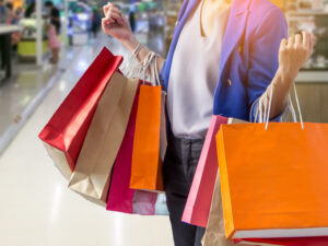 thankful bed bugs Woman,Holding,Shopping,Bag,In,Mall