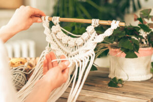 what if santa wall art Close,Up,Of,Women's,Hands,Weaving,Macrame,In,A,Home