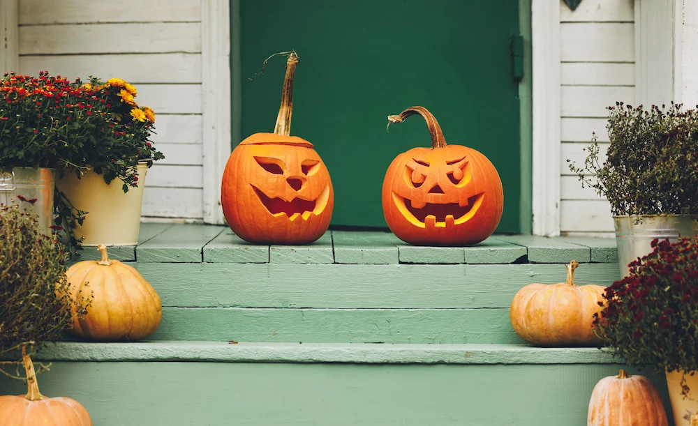 fall front porch steps; protect your home from fall pests