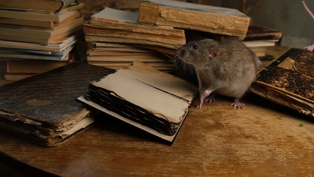 rat with books