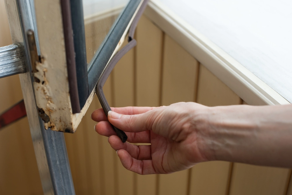 peeling back window weatherstripping